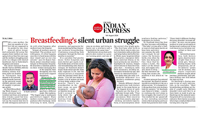 World Breast Feeding Week Article by Dr Phani Jyothsana Consultnat Gynecologist Apollo Hospitals Financial District